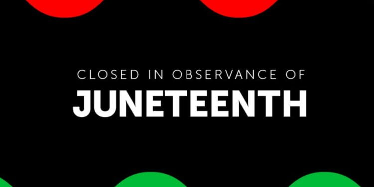 banks closed juneteenth